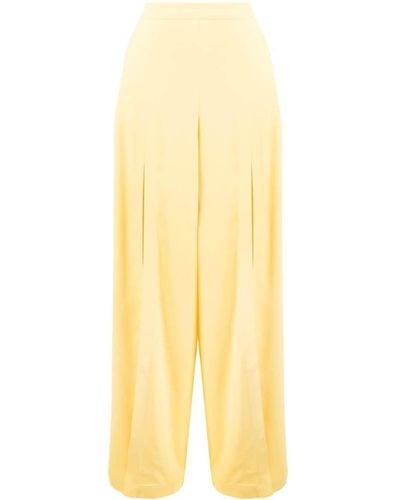 Etro Maxi-slit Wide Leg Pants - Yellow