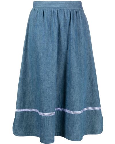 Boutique Moschino リボントリム Aラインスカート - ブルー