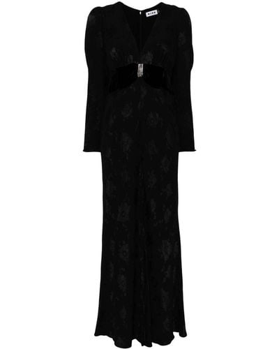 RIXO London Anastasia Floral-print Velvet Maxi Dress - ブラック