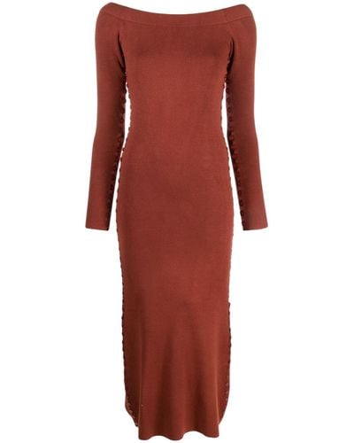 Altuzarra Long-sleeved Knitted Midi Dress - Red