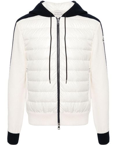 Moncler Zip-up Down Hoodie - White