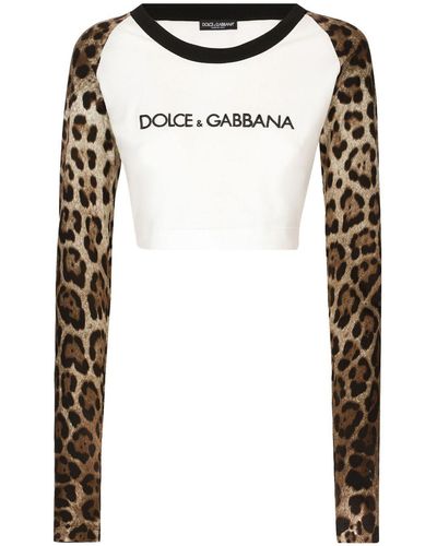 Dolce & Gabbana Long-Sleeved T-Shirt With Logo - Black