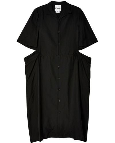 Noir Kei Ninomiya Cut-out Cotton Shirtdress - Black