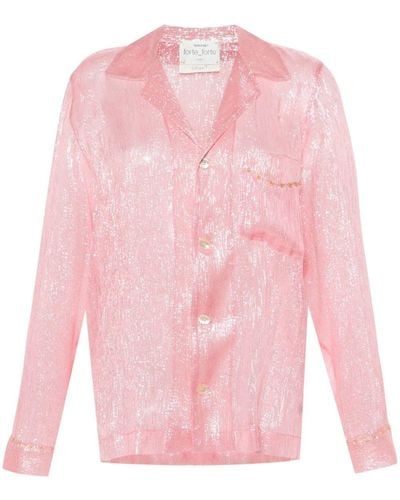 Forte Forte Bead-detailed Silk-blend Shirt - Pink