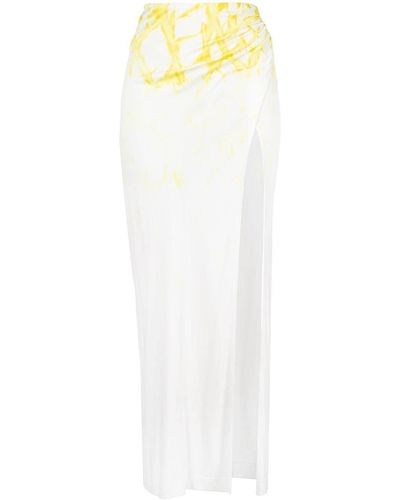 Dion Lee Shibori Tie-dye Wrap Skirt - White