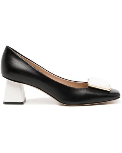 Madison Maison Two-tone Block-heels Court Shoes - Black