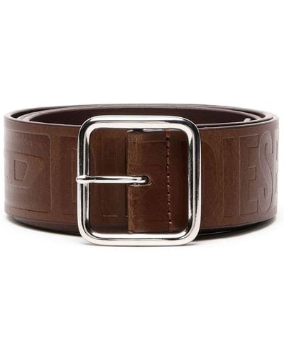 DIESEL B-illy Ii Debossed Leather Belt - Brown