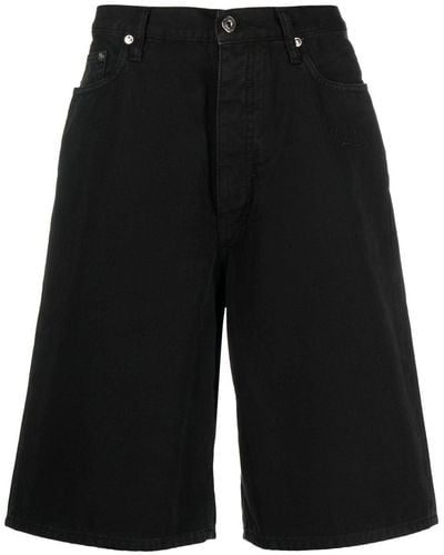 Off-White c/o Virgil Abloh Short ample en jean à patch logo - Noir