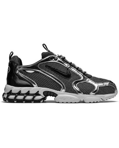 Nike X Stüssy Air Zoom Spiridon Caged "pure Platinum" Sneakers - Gray