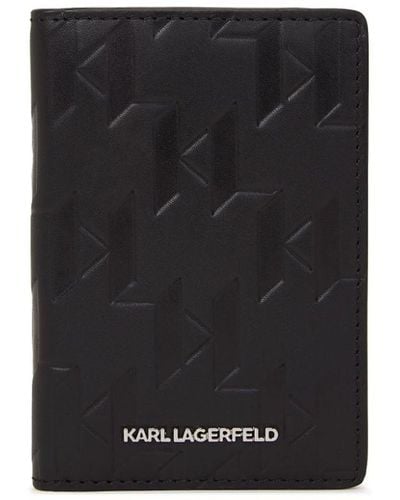 Karl Lagerfeld K/loom Leren Pasjeshouder - Zwart