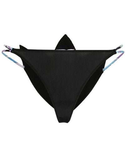 Emilio Pucci Floral-appliqué Bikini Bottoms - Black