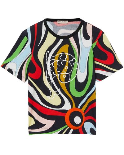 Emilio Pucci アブストラクトパターン Tシャツ - ブラック