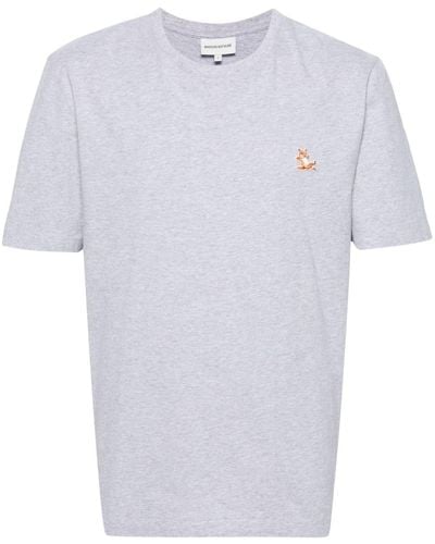 Maison Kitsuné T-Shirt mit Chillax Fox-Patch - Weiß