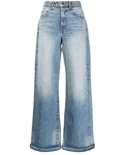 Amiri Weite Jeans mit hohem Bund - Blau