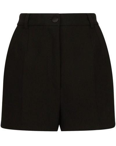 Dolce & Gabbana Pleated High-waisted Shorts - Black