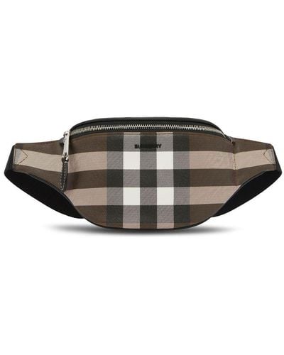 Burberry Check-pattern Branded Belt Bag - Brown