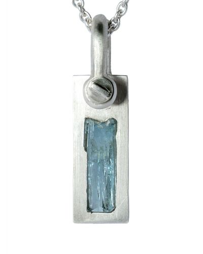 Parts Of 4 Plate Aquamarine Pendant Necklace - Blue