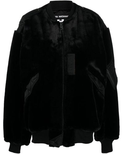 Junya Watanabe ベロア ジップボンバージャケット - ブラック