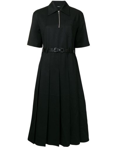 Goen.J Half-zip Belted Dress - Black