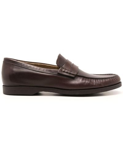 Fratelli Rossetti Penny-slot Leather Loafers - Brown