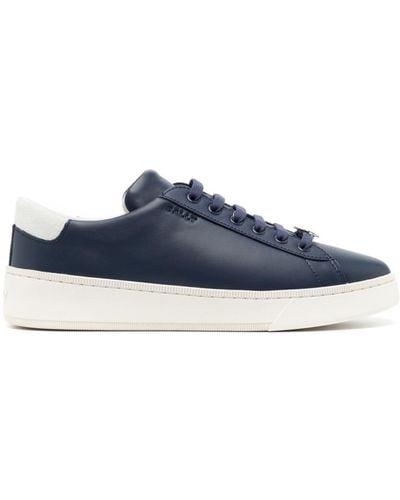 Bally Logo-debossed Leather Trainers - Blue
