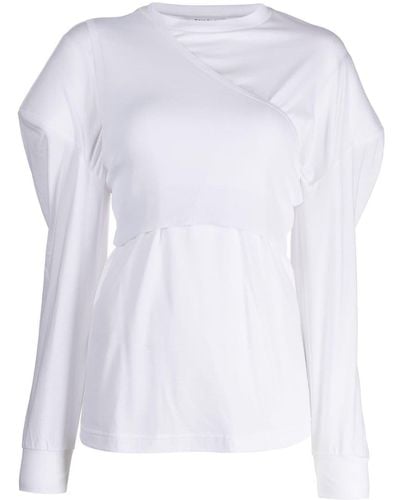 Enfold Jersey con capa de punto - Blanco