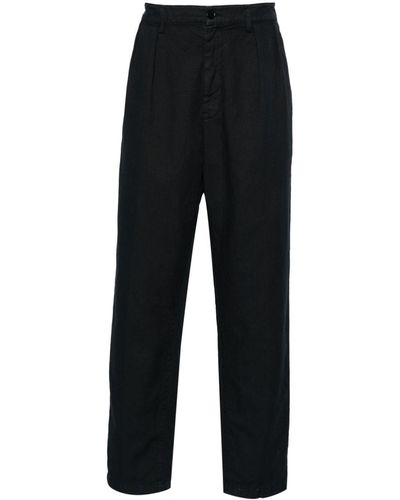 Aspesi Dart-detailing Tapered Trousers - Black