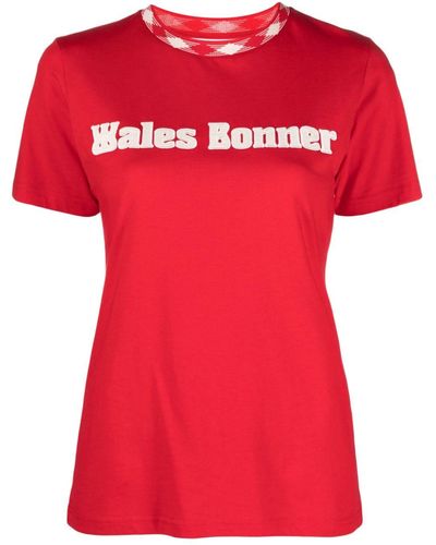 Wales Bonner Original T-Shirt mit Logo-Applikation - Rot