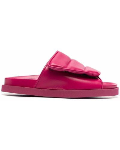 Gia Borghini Open-toe Quilted Slides - Pink