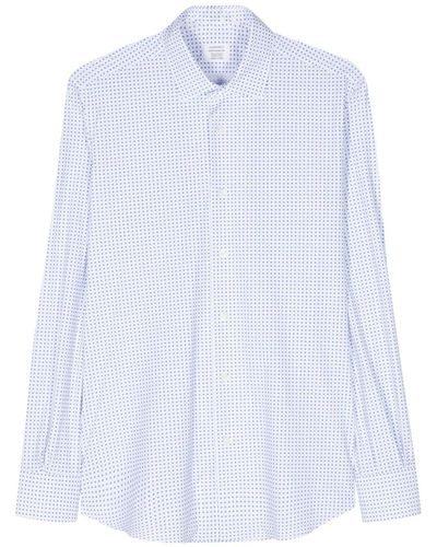 Mazzarelli Geometric-pattern Shirt - White
