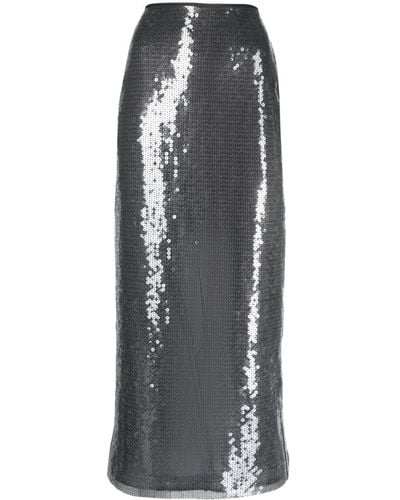 David Koma Sequinned Midi High-waist Skirt - Gray