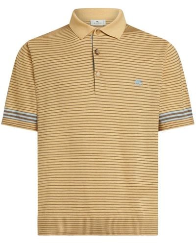 Etro Striped Knitted Polo Shirt - Natural