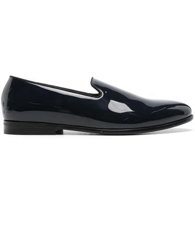 Doucal's Almond-toe Leather Loafers - Blue