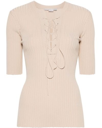 Stella McCartney Top a coste - Neutro