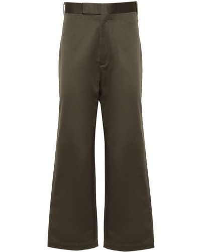 Thom Browne Rwb-stripe Straight-leg Trousers - Grey