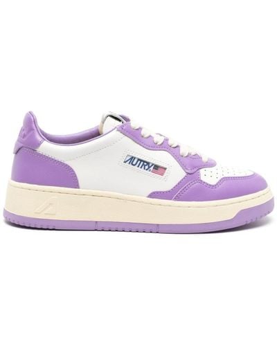 Autry Medal Leather Trainer - Purple
