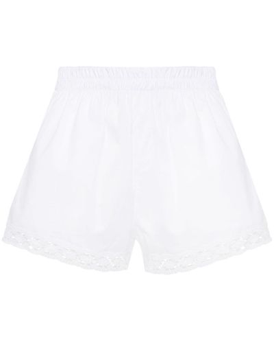 Musier Paris Shorts mit Häkelborten - Weiß