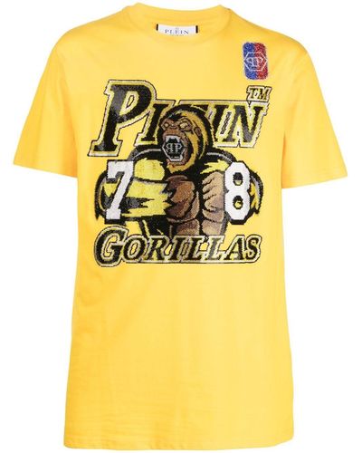Philipp Plein Basketball Short-sleeve T-shirt - Yellow
