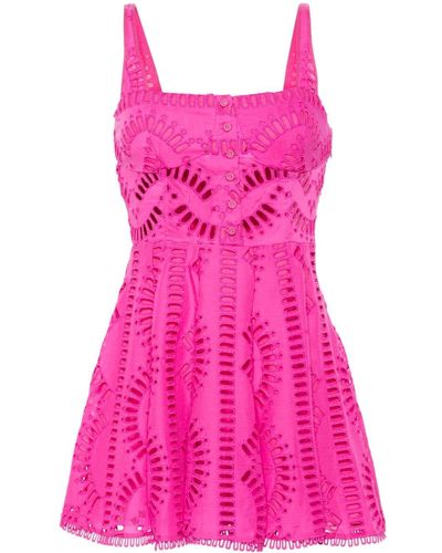 Charo Ruiz Ricka Broderie-anglaise Mini Dress - Pink