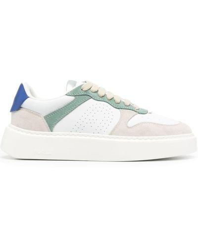 Furla Panelled Leather Chunky Trainers - White