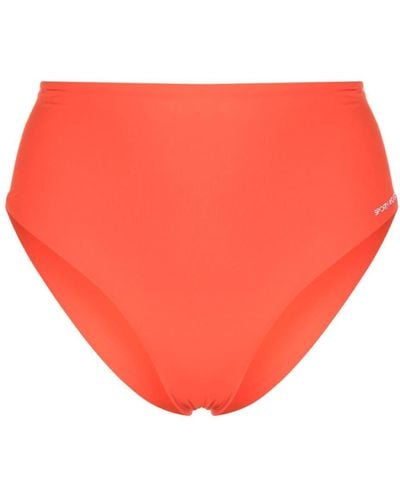 Sporty & Rich Bikinihöschen mit Logo-Print - Orange
