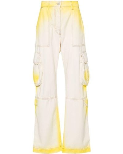 MSGM Pantalon droit à poches cargo - Blanc