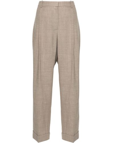 The Row Neutral Tor Tailored Wool Pants - Natural