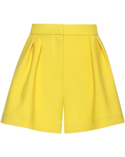 Oscar de la Renta Pantalones cortos de vestir con pinzas - Amarillo