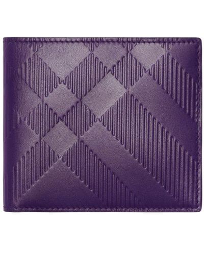 Burberry Check Bifold Wallet - Purple
