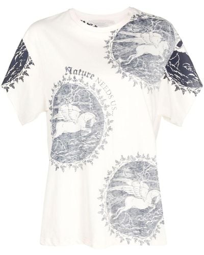 Stella McCartney Stamp-print Short-sleeve T-shirt - White