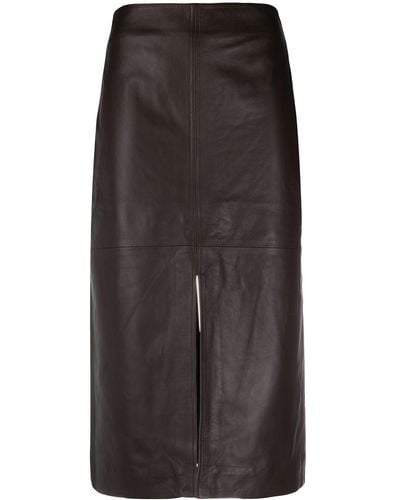 Co. Leather Pencil Skirt - Brown