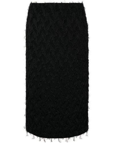 MSGM Frayed-detail Skirt - Black