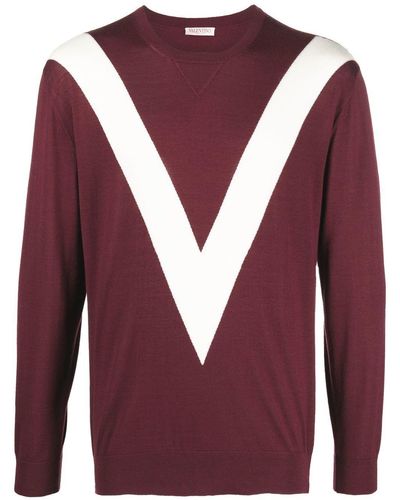 Valentino Garavani Logo-print Wool Sweater - Purple