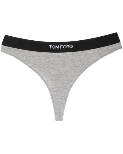 Tom Ford Tanga mit Logo-Bund - Grau